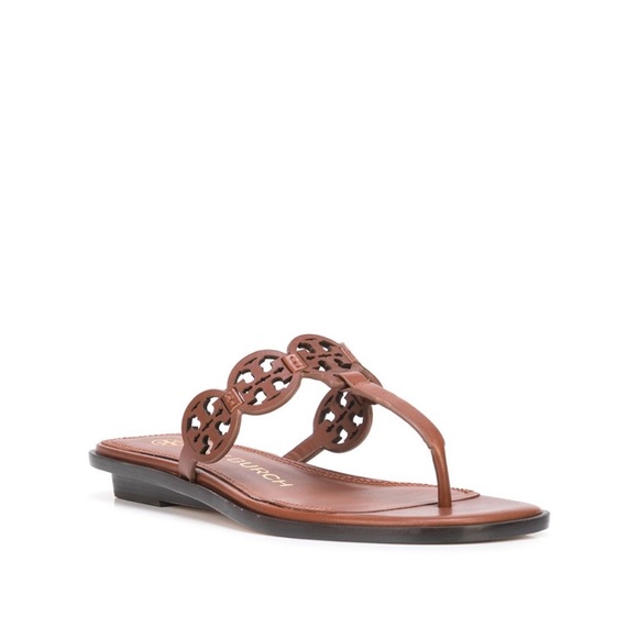 Tory Burch Tiny Miller Thong-strap Brown Sandal Size 9
